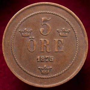 Schweden 5 Erz 1875 (K2809) - Bild 1 von 2