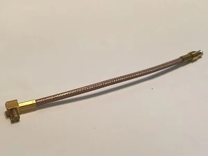 MCX RIGHT ANGLE PLUG TO STRAIGHT MCX MALE RF COAX LINK CABLE 11CM fd5b2 - Picture 1 of 1