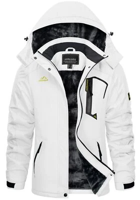 女士冬季滑雪雪地夹克热羊毛衬里户外工作休闲保暖外套 — 第 1/4 张图片