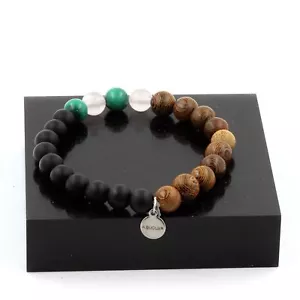 Armband Perlen Malachit Aus Kongo +Rosenquarz+Schwarz Onyx Matt + Made IN - Bild 1 von 7