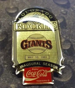Colorado Rockies Giants Baseball Coca Cola Inaugural 1993 Season pin badge - Picture 1 of 3