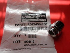 NUEVO DE LOTE ANTIGUO FABRICANTE DE EQUIPOS ORIGINALES VICTORY CROMADO LH HILO ESPEJO TUERCA DE MONTAJE 7547456-156 - Imagen 1 de 1