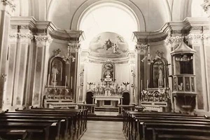 Cartolina - Grumes ( Val di Cembra ) - L'interno della Chiesa - 1955 ca. - Foto 1 di 2