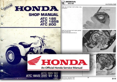 Honda ATC185 ATC200 Service Workshop Repair Shop Manual ATC 185 185S 200 TRIKE - Image 1 of 2