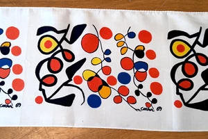 1969 Calder Original Spring Carnival Silk Screen Scarf Textile Art Vtg Mcm Rare - Picture 1 of 15