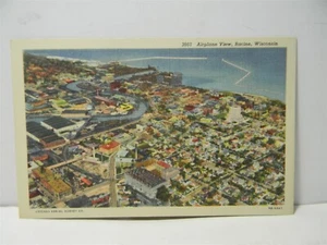 Vintage Vogelperspektive - Flugzeug Ansicht Racine Wisconsin Postkarte - P35 - Bild 1 von 3