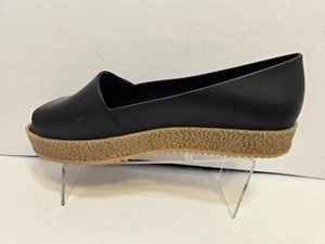 Melissa Puzzle Platform Black Open Toe Jelly Flats Casual Shoes Women's Size 8 - Picture 1 of 12