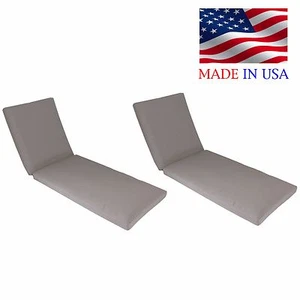 Made in USA Outdoor Chaise Lounge Cushion Sunbrella Canvas Taupe 5461 (2-PACK) - Picture 1 of 1