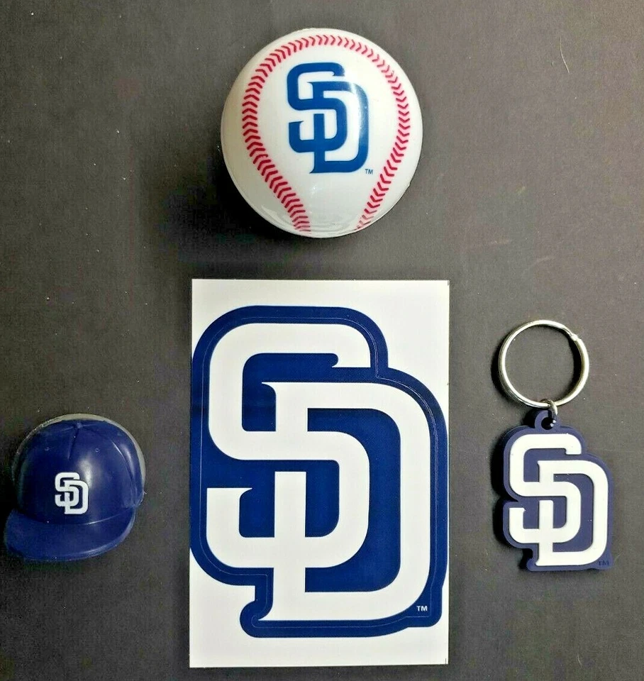 San Diego Padres Baseball Vending Charms Lot of 4 Ball, Helmet, Key Chain 295 - Image 1 of 1