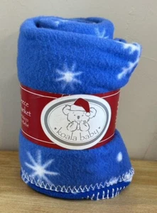 NEW CHRISTMAS SNOWFLAKE FLEECE BABY BLANKET 30" X 40" BLUE KOALA BABY WINTER - Picture 1 of 4