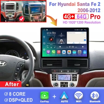 13.1 inch For HYUNDAI Santa Fe 2 2006-2012 Car Radio Carplay Android Multimedia - Image 1 of 4