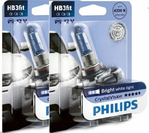 - GENUINE- PHILIPS HB3 9005 CRYSTAL VISION 4300K WHITE HALOGEN BULBS - Picture 1 of 6