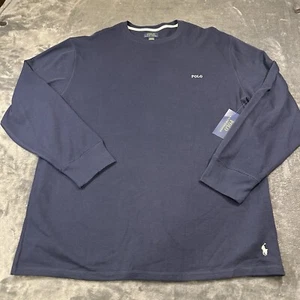 Polo Ralph Lauren Sleep Shirt Mens 3X Big Navy Knit Pullover Sleepwear NEW - Picture 1 of 10