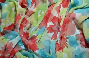 sheer/lightweight: aqua, red, lime green, tan white 56" x 112" (3.11 yds.) - Bild 1 von 4