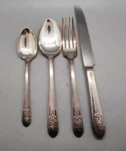 1935 MARIGOLD / SILVER MIST 4 Piece Set Wm Rogers Mfg Co Original Rogers - Picture 1 of 13