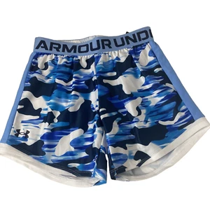 New Under Armour Girls Youth Medium Printed Play Up 5" Shorts Camo Camouflage - Picture 1 of 7