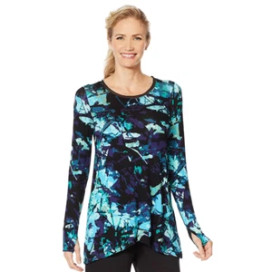 Soft & Cozy Crossover Hem Tunic with Chiffon Detail-2X-WA 663205-R - Picture 1 of 3