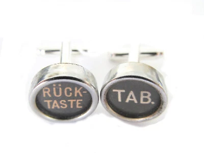 Rücktaste Tab. Manschettenknöpfe Schreibmaschinentaste Miniblings Vintage Unikat - Bild 1 von 3