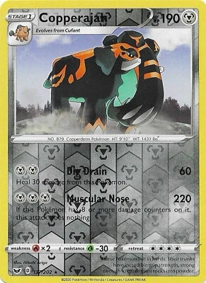 Pokemon TCG Card - Copperajah Reverse Holo 137/202 | Sword & Shield | NM/MINT! - Image 1 of 2