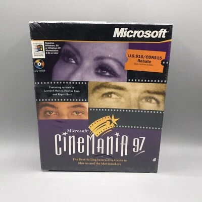 Microsoft Cinemania 97 Windows 95 Interactive Guide to Movies & Moviemakers NEW - Image 1 of 4