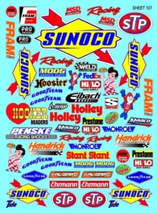 WHITE VINYL RACING Sticker Sheet 107 Variety-R/C MODEL Die-cut -Decals 1/12-1/10 - Picture 1 of 9