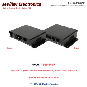 Jetview W414VP -  4 x RJ45 To 1 RJ45 UTP Cable W/ Power Transmission/NEW - Picture 1 of 5