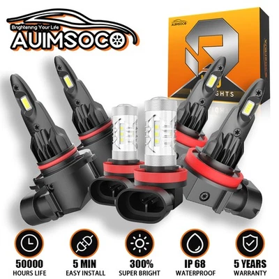 Kit de bombillas LED combinadas de faros altos/bajos y antiniebla para Chevrolet Trax 2015 2016 2017 2018 6x Foto 1 de 4