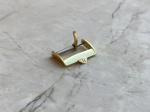 JAEGER LeCOULTRE VINTAGE GOLD PLATED WATCH STRAP BUCKLE FIBBIA UHREN 16mm - Imagen 1 de 5