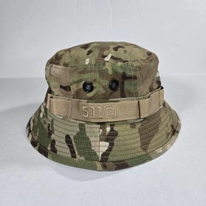 5.11 Tactical Multicam Bucket Hat Boonie Cap L/XL Camo Neck Strap - Picture 1 of 9