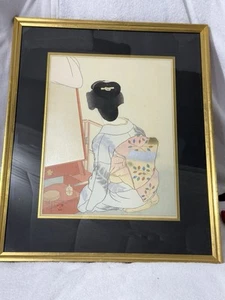 Paul Jacoulet "Le Miroir de Laque Rouge Tokio" Woodblock Printing Signed Framed - Picture 1 of 23
