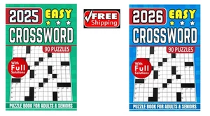 2024-2025 Crossword Puzzle Books For Adults Large Print 100 Puzzles With Solutio - Foto 1 di 4