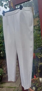 CLASSIS MARKS & SPENCER LADIES TROUSERS 20 REG CREAM/NATURAL SIDE & LEG ZIP - Picture 1 of 12