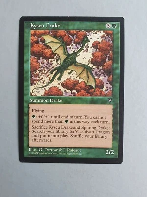 Kyscu Drake, MTG Visions (1997), Uncommon Green Creature VNM - Image 1 of 2