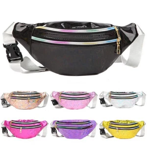 Waist Bum Bag Womens Fanny Pack Holographic Laser Party Money Belt Pouch Wallet♤ - Picture 1 of 19