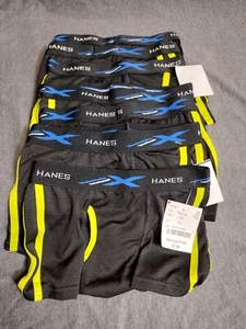Hanes Boys X-Temp Boxer Briefs Assorted 7-Pack Size S Black/Yellow Lines - Picture 1 of 11