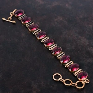 Valentinstag Sale Kupfer Oval Rubellit Edelstein Schwester Trendy Boho Kette Armband - Bild 1 von 6