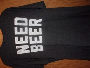 NEED BEER dark gray L t shirt - Picture 1 of 1