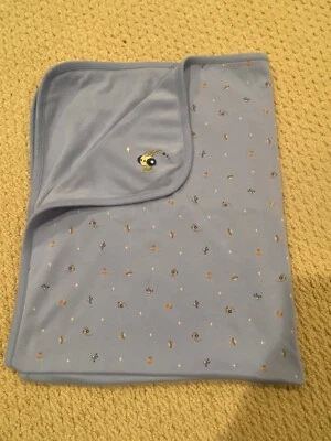Gymboree 2000 Blue UFO Blanket Star Alien Rocket Rover Robot Space EUC - Image 1 of 4