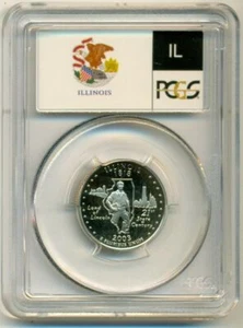 PCGS 2003 S Clad Illinois State Quarter PR70 DCAM Flag - Picture 1 of 2