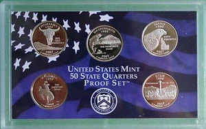 2007 S Five State QUARTER Proof 5 Coin Set No Box 5 Statehood Coins 25 Cents 25c - Picture 1 of 3