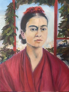 Original Painting Portrait of Frida Kahlo Oil on Canvas Artist Signed 24x18in - Picture 1 of 8