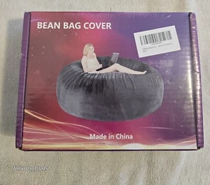 ASxmhGo Light Grey 4ft Giant Comfy Bean Bag Chair Cover For Adults NO FILLER - Picture 1 of 6