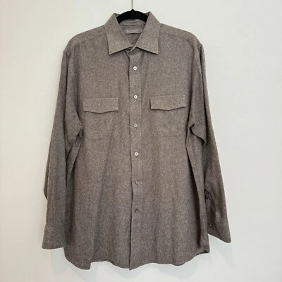 Daniel Cremieux Brown Long Sleeve Button Down Dress Shirt Size L - Image 1 of 4