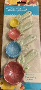 The Pioneer Woman Measuring Spoons "Timeless Beauty" 4 pc Set Stoneware NWT - Picture 1 of 3