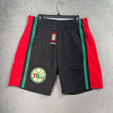 Mitchell and Ness Philadelphia 76ers Basketball Shorts 1996 Swimgman Size L New Cover