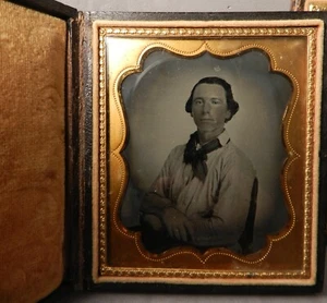 ORIGINAL 1850's CALIFORNIA GOLD RUSH MINER AMBROTYPE - Picture 1 of 8