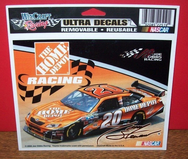 TONY STEWART #20 HOME DEPOT 2008 WINCRAFT 5X6 ULTRA DECAL STICKER  - Image 1 of 1