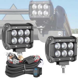 Kit de cables de barra de luz de trabajo LED vainas de inundación de 4" cola trasera para Polaris Ranger 570/1000 - Imagen 1 de 22
