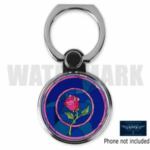 BEAUTY & THE BEAST ROSE CUSTOM ROUND MOBILE PHONE RING HOLDER STAND FREE SHIP - Picture 1 of 2