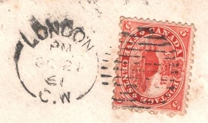 CANADA QV Cover 5c Beaver *LONDON CW* Duplex 1861 Sandwich {samwells}YR199 - Picture 1 of 13